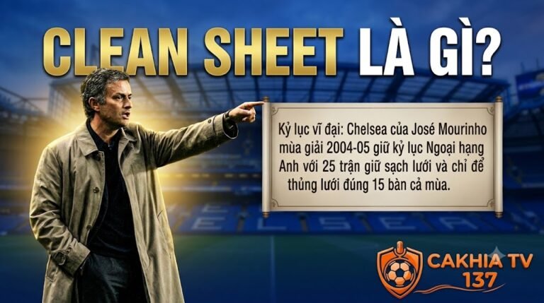 HLV Jose Mourinho và kỷ lục giữ sạch lưới (clean sheet) vĩ đại của câu lạc bộ Chelsea tại Ngoại hạng Anh mùa giải 2004-05.
