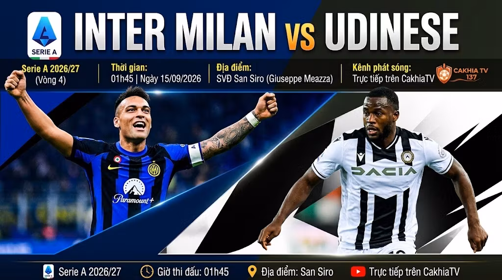 Nhận định Inter vs Udinese (01h45 ngày 15/9): Nhà vua Serie A trút giận tại San Siro