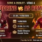 Ảnh bìa nhận định và trực tiếp trận đấu Torino vs AS Roma lúc 23h30 ngày 14/9 vòng 4 Serie A trên chuyên trang CakhiaTV.